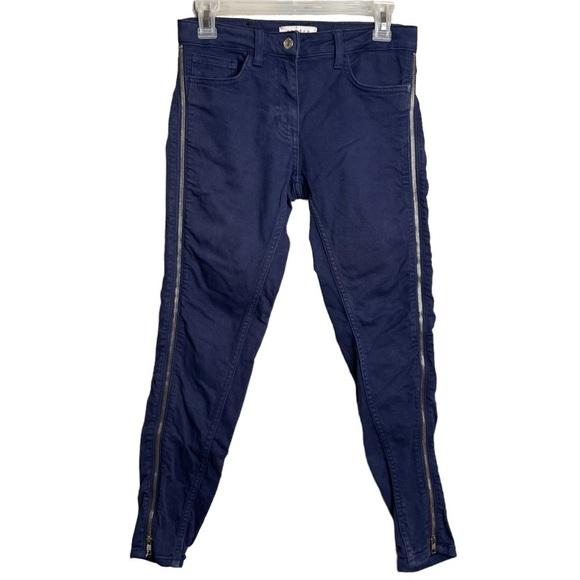 Sandro blue skinny jeans full zip side indigo blue ribbed - Picture 2 of 6